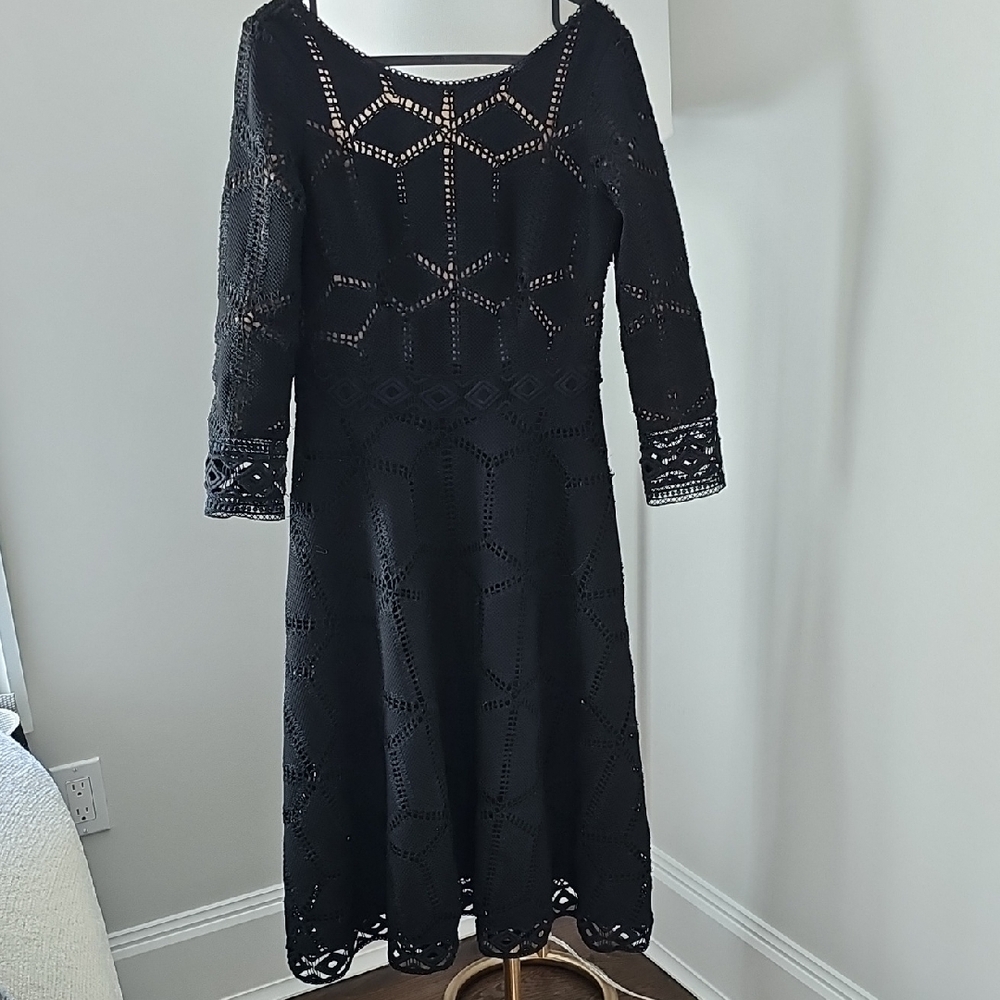 ba&sh Black and Silver Embellished A-Line Dress